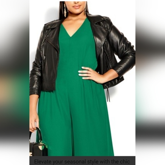 City Chic Pants - City chic jumpsuit aria in greenstone, size Xl/22
